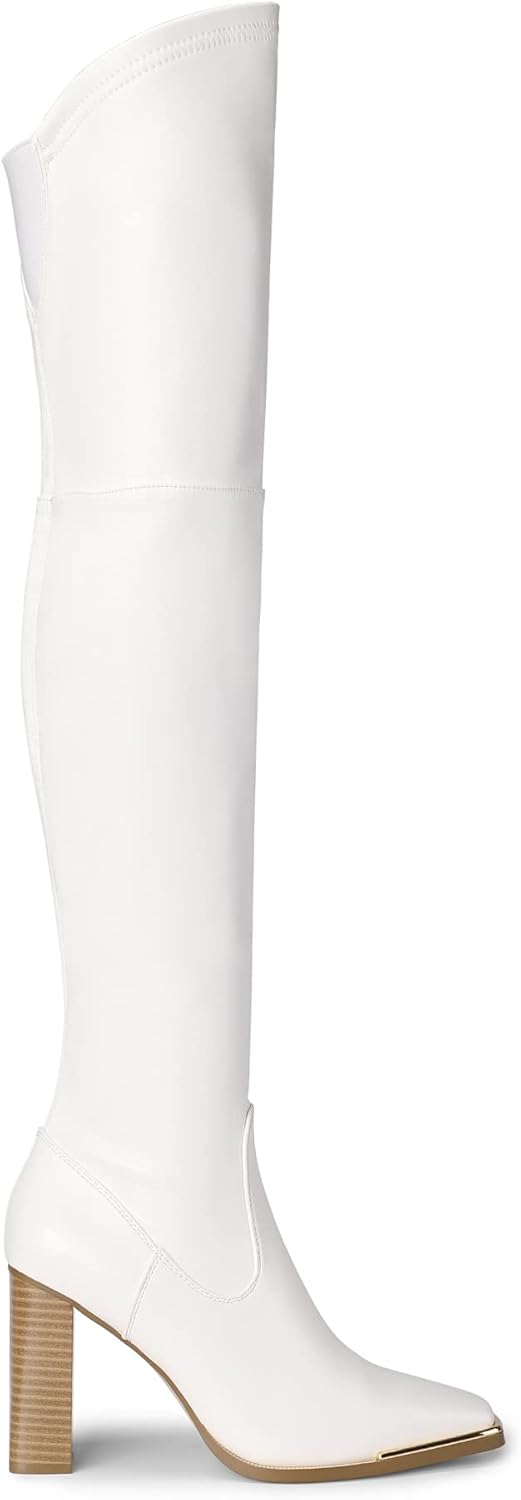 Women Over The Knee Boots Thigh High Square Toe Chunky Block HIgh Heel Long Sexy Fall Boots