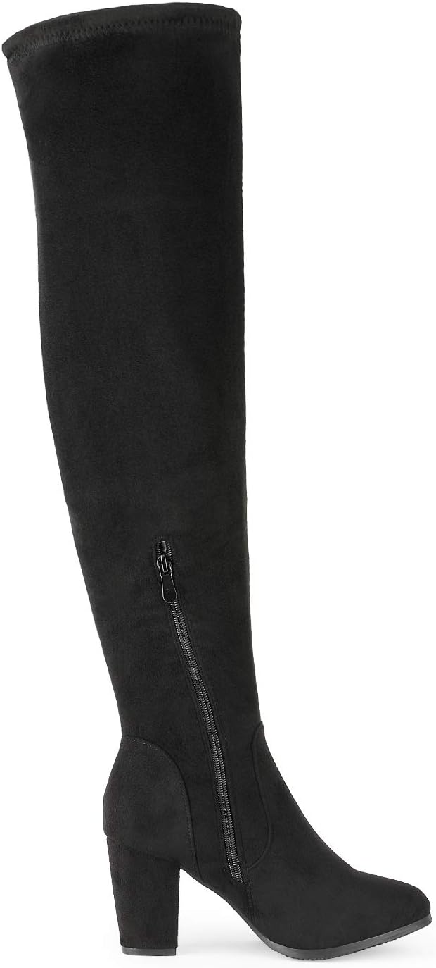 Women Thigh High Fashion Boots Over The Knee Block Heel Boots