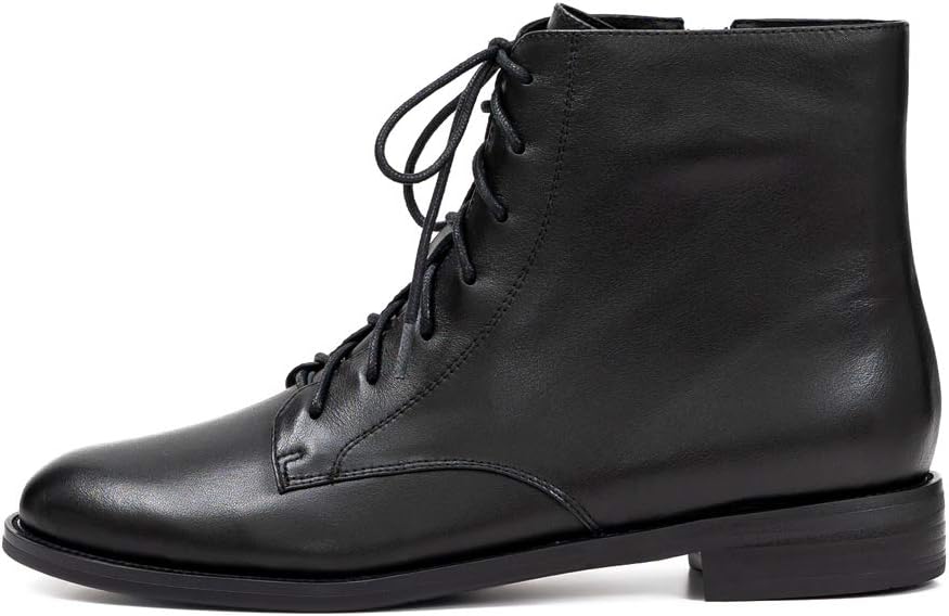 Women Lace-up Leather Ankle Boots