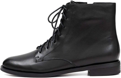 Women Lace-up Leather Ankle Boots
