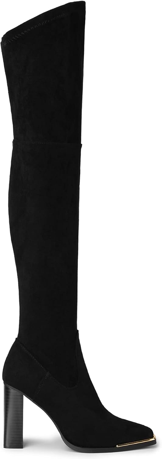 Women Over The Knee Boots Thigh High Square Toe Chunky Block HIgh Heel Long Sexy Fall Boots