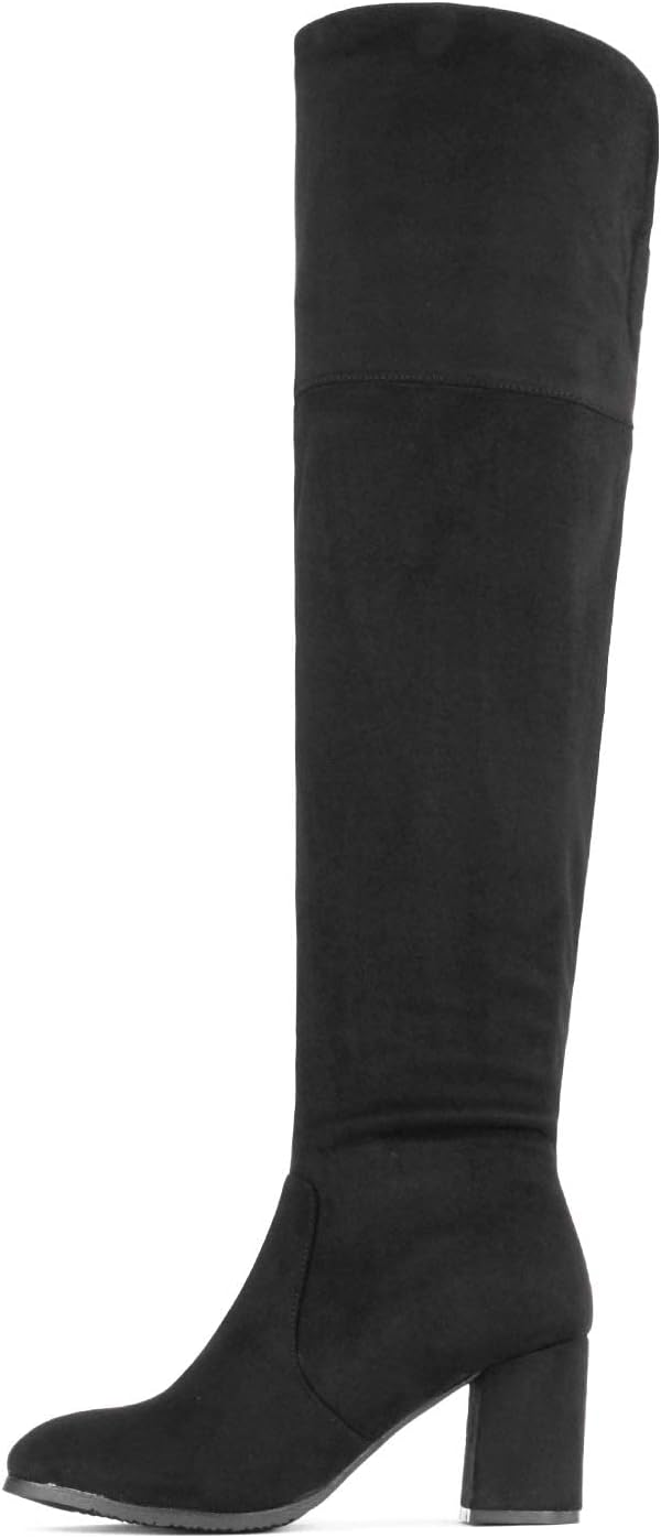 Women Thigh High Block Heel Over The Knee Boots