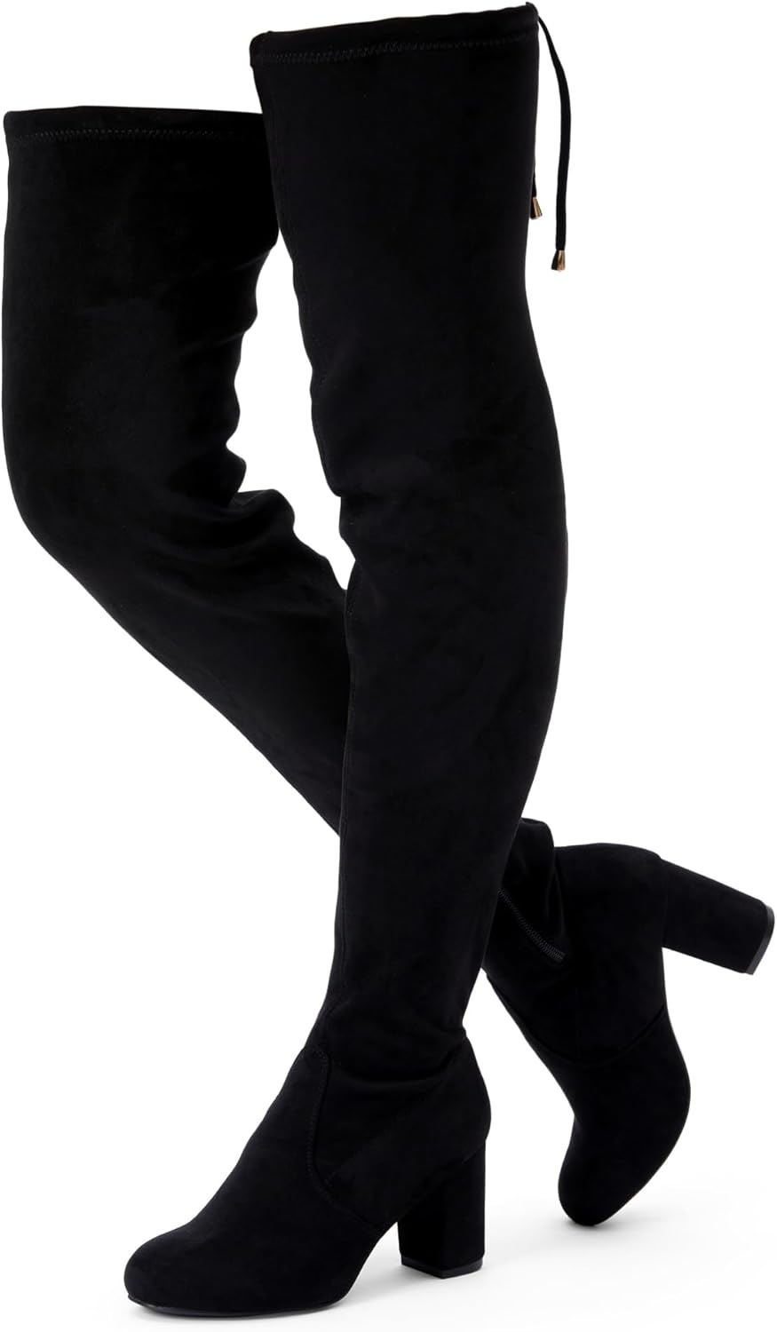 Women 992 Thigh High Over The Knee Boots, Suede Long Boots with High Heel and Inner Zipper