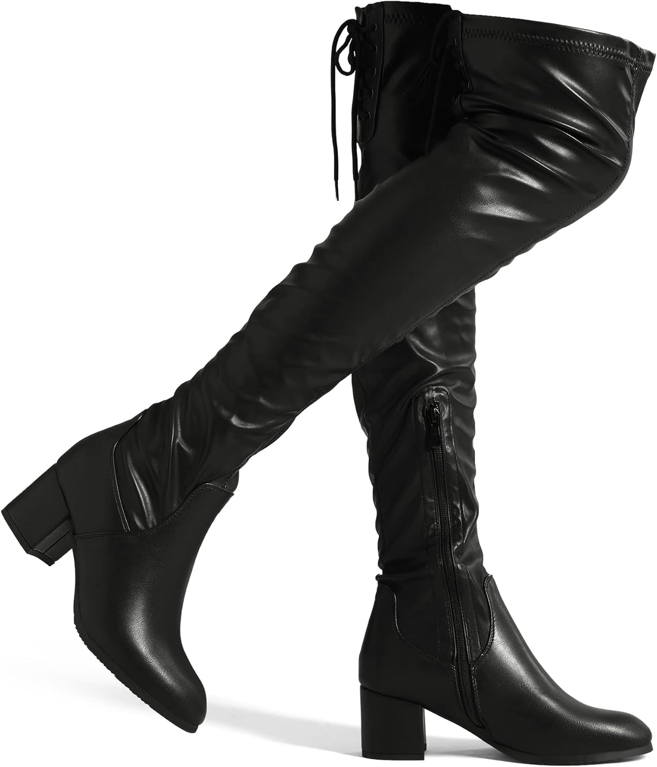 Women Over The Knee Thigh High Chunky Heel Boots Long Stretch Sexy Fall Boots