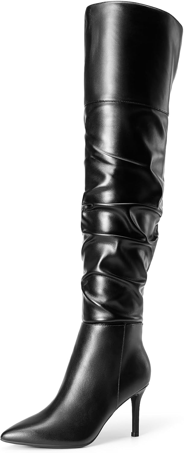 Women High Heels Over The Knee Boots Thigh High Pointed Toe Stiletto Long Fall Sexy Boots