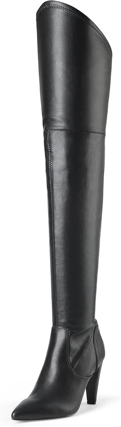 Women Thigh High Boots Over The Knee Heels Long Sexy Pointed Toe Boots