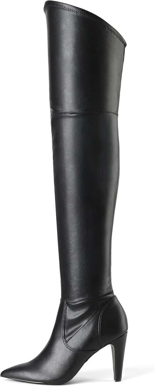 Women Thigh High Boots Over The Knee Heels Long Sexy Pointed Toe Boots