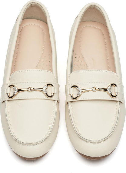 Women Wide Loafers Casual Slip on Flat Shoes Women Comfort Penny Loafers with Arch Support Women Dressy casins