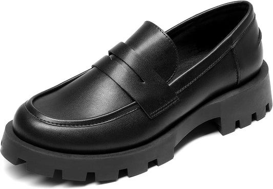 Women Loafers, Lug Sole Slip On Platform Chunky Penny Loafers for Women Dressy and Work, Biness Casual Shoes for Women